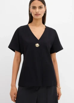 Gilet confortable en Punto di Roma avec bouton décoratif