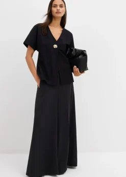 Gilet confortable en Punto di Roma avec bouton décoratif