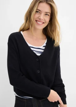 Gilet court en maille 100% coton