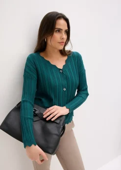 Gilet court en maille ajourée