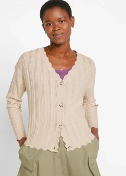 Gilet court en maille ajourée