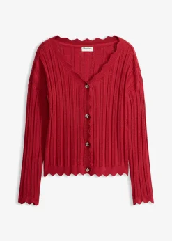 Gilet court en maille ajourée