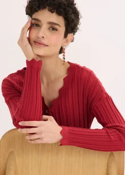 Gilet court en maille ajourée