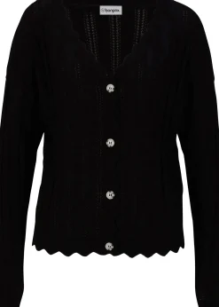 Gilet court en maille ajourée