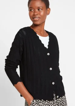 Gilet court en maille ajourée