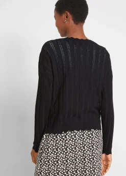 Gilet court en maille ajourée