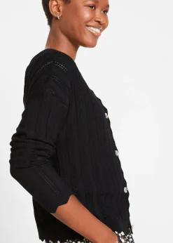 Gilet court en maille ajourée