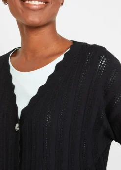 Gilet court en maille ajourée