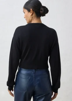 Gilet court en maille coton et soie