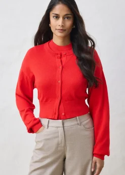 Gilet court en maille coton et soie