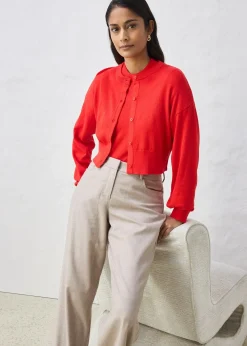 Gilet court en maille coton et soie