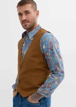 Gilet de costume en toile de coton