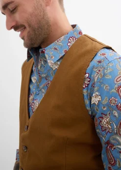 Gilet de costume en toile de coton