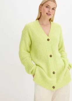 Gilet doux en grosse maille de laine mélangée