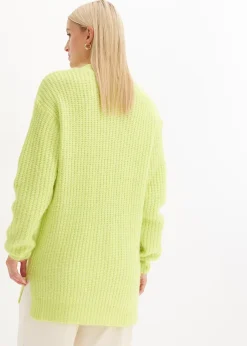 Gilet doux en grosse maille de laine mélangée