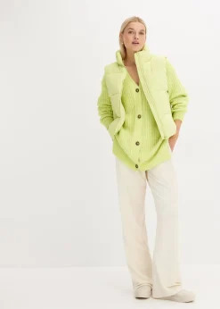 Gilet doux en grosse maille de laine mélangée