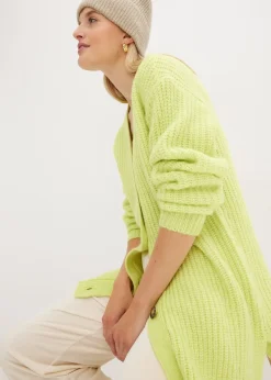 Gilet doux en grosse maille de laine mélangée