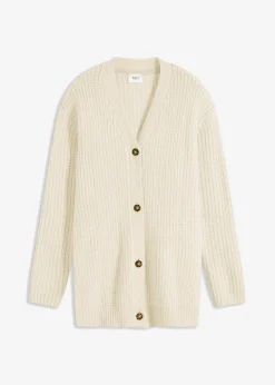 Gilet doux en grosse maille de laine mélangée