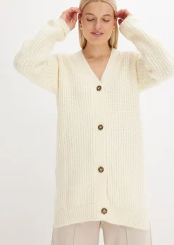 Gilet doux en grosse maille de laine mélangée