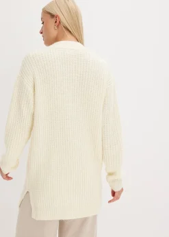 Gilet doux en grosse maille de laine mélangée