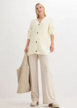 Gilet doux en grosse maille de laine mélangée