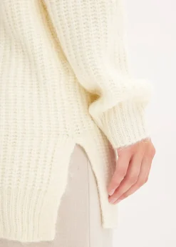 Gilet doux en grosse maille de laine mélangée