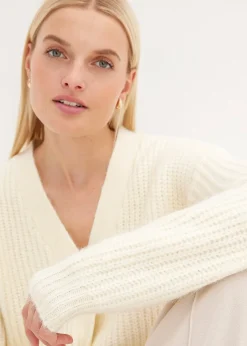 Gilet doux en grosse maille de laine mélangée