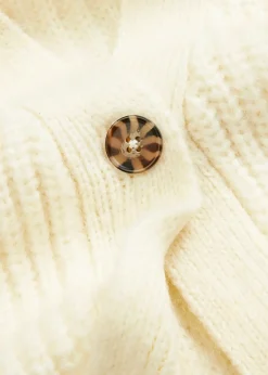 Gilet doux en grosse maille de laine mélangée