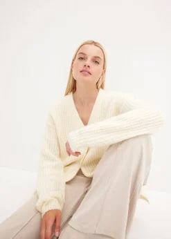 Gilet doux en grosse maille de laine mélangée