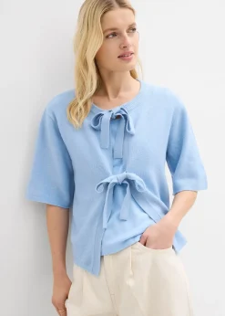 Gilet en fine maille à nouettes