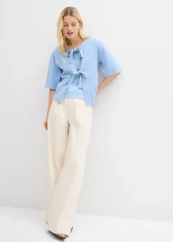 Gilet en fine maille à nouettes