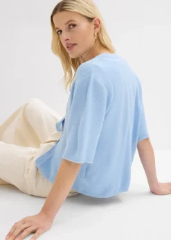 Gilet en fine maille à nouettes