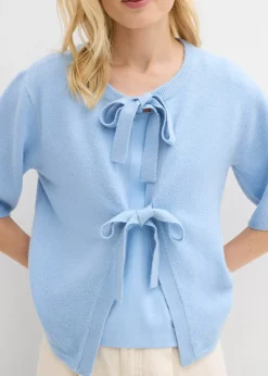 Gilet en fine maille à nouettes