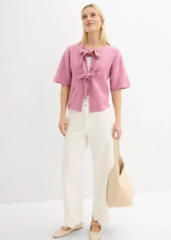 Gilet en fine maille à nouettes