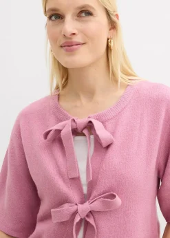 Gilet en fine maille à nouettes