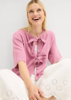 Gilet en fine maille à nouettes