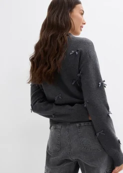 Gilet en fine maille avec petits nœuds