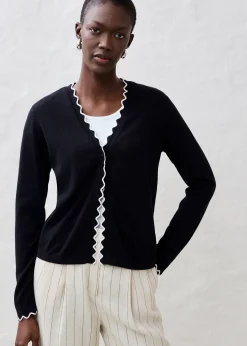 Gilet en fine maille contenant de la soie