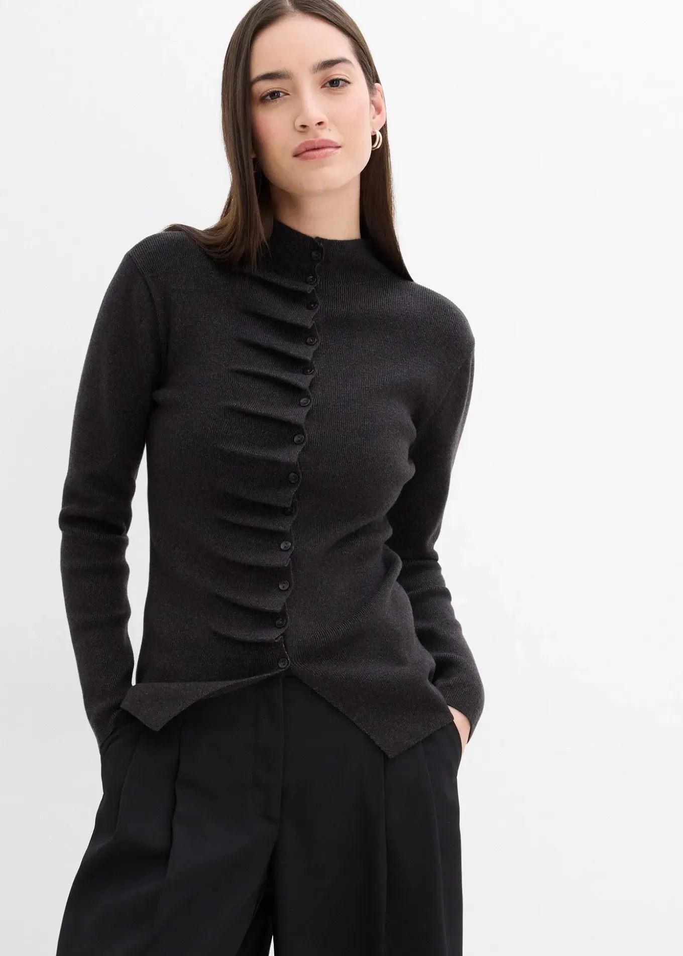 Gilet en fine maille de viscose mélangée