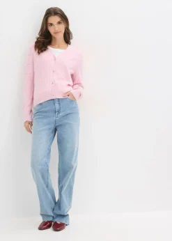 Gilet en fine maille de viscose mélangée