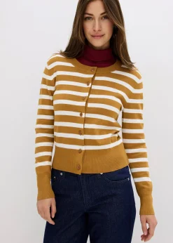 Gilet en fine maille rayée