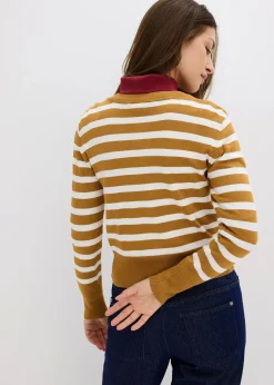 Gilet en fine maille rayée