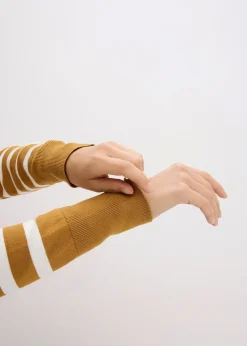 Gilet en fine maille rayée