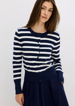 Gilet en fine maille rayée