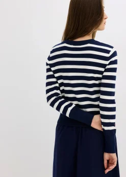 Gilet en fine maille rayée