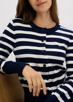 Gilet en fine maille rayée