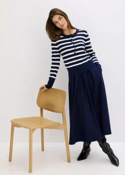 Gilet en fine maille rayée