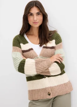 Gilet en grosse maille à dégradé de couleurs