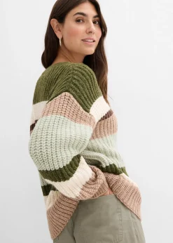 Gilet en grosse maille à dégradé de couleurs