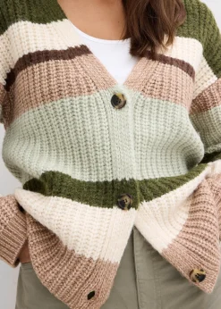 Gilet en grosse maille à dégradé de couleurs